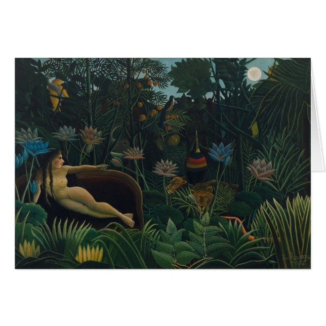 Dream (Le Reve Exotique) av Henri Rousseau Hälsningskort (Framsidan Horizontal)