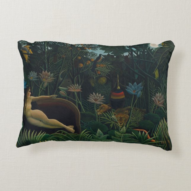 Dream (Le Reve Exotique) av Henri Rousseau Prydnadskudde (Baksidan)