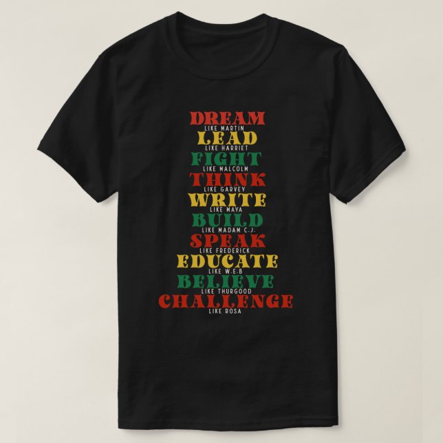 Dream likeBLM Black History Month T Shirt (Design framsida)