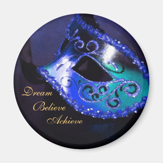 Dream Motivational Masqueramask Blue Magnet (Framsidan)
