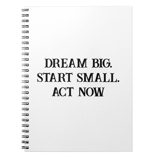 Dream och Act Women's Motivational Notebook Anteckningsbok (Framsidan)