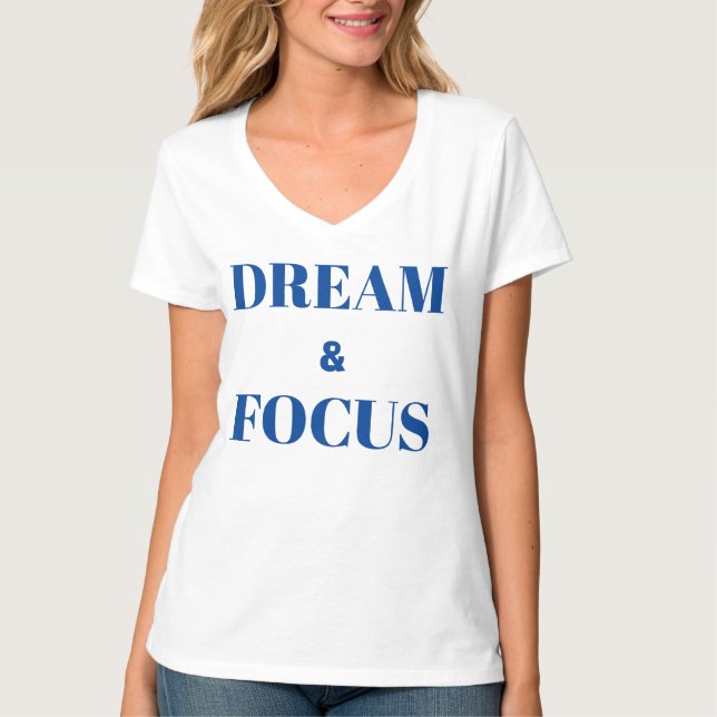 Dream och Focus Motivational T-Shirt (Framsida)