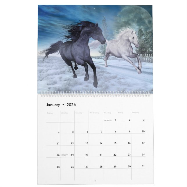 Dream of Horses Anpassningsbar Prated Calendar Kalender (Jan 2026)