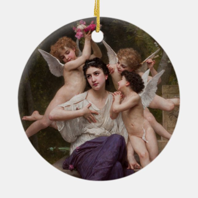 Dream of Vår, Rêve de Printemps av Bouguereau Julgransprydnad Keramik (Baksidan)