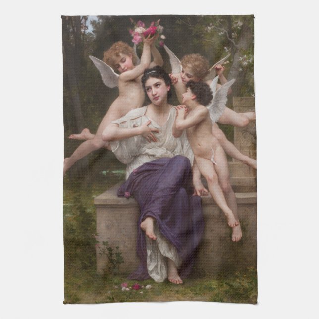 Dream of Vår, Rêve de Printemps av Bouguereau Kökshandduk (Vertikal)