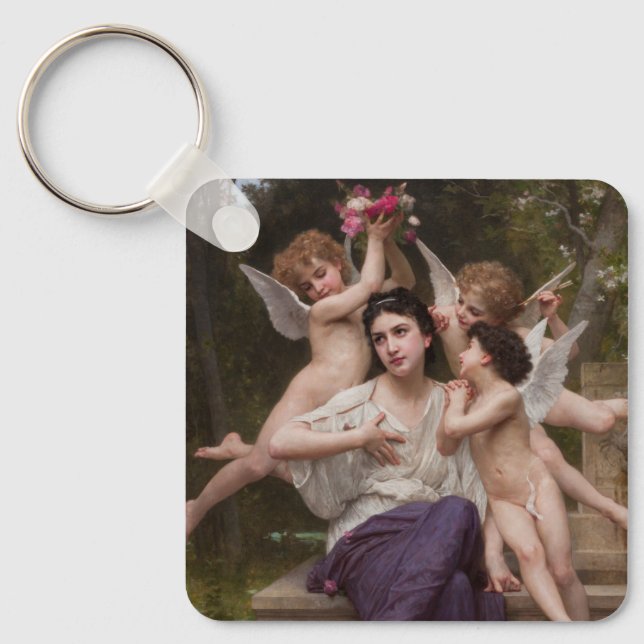 Dream of Vår, Rêve de Printemps av Bouguereau Nyckelring (Framsida)