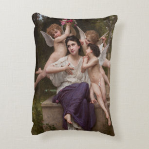 Dream of Vår, Rêve de Printemps av Bouguereau Prydnadskudde