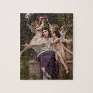 Dream of Vår, Rêve de Printemps av Bouguereau Pussel