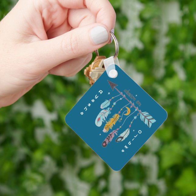 Dream On Boho Tribal Native Custom Tribe/Name Nyckelring (Hand)