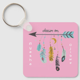 Dream On Boho Tribal Native Custom Tribe/Name Nyckelring