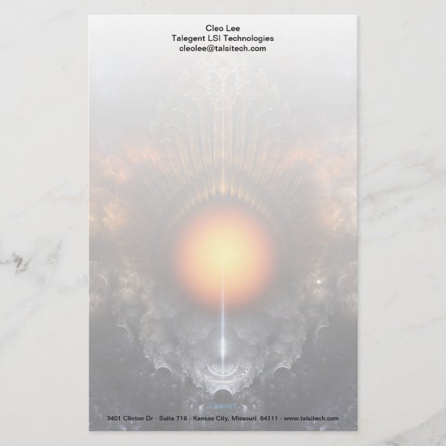 Dream Orb Fractal Art Stationery Brevpapper (Framsida)