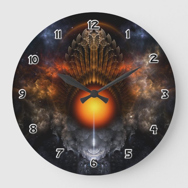 Dream Orb Fractal Art Wall Clock Stor Klocka (Framsida)
