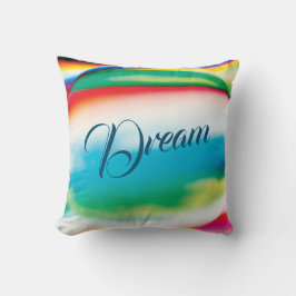 "Dream" på Pastel Watercolor like Abstract Design Kudde
