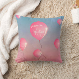 Dream på Rosa ballonger i himlar inspirerande Namn Kudde