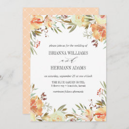 Dream Peach | Finare Rustic Flowers bröllop Inbjudningar