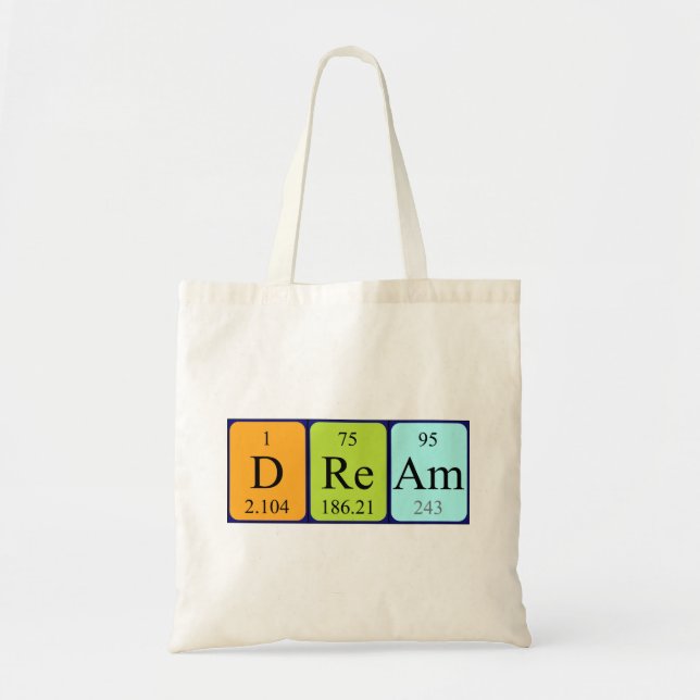 Dream Periote bord namn tote bag Tygkasse (Framsidan)