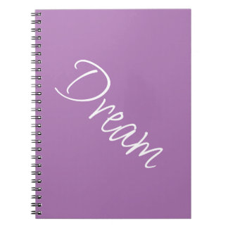 "Dream" Phrase Lavender Lila Background Anteckningsbok