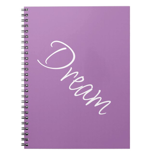 "Dream" Phrase Lavender Lila Background Anteckningsbok (Framsidan)