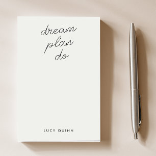 Dream Plan Do Modern Minimalistisk enkel Grått Post-it Block
