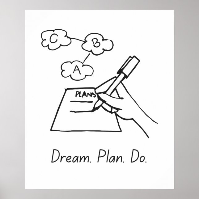 Dream, Plan, Do - Motiverande Poster (Framsidan)