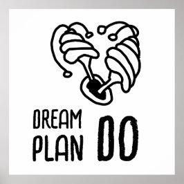 Dream Plan DO Mushroom Lineart Poster