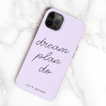 Dream Plan Do Pastel Lilac Lila Modern Feminine<br><div class="desc">Ett vanligt telefonärende med ett informellt,  handskrivet skript med typografi citerar "drömplan do" i svart på en lilac lila bakgrund. Texten kan lätt vara en personlig för en design som är särskilt viktig för dig! Perfektens inspirerande gåva eller tillbehör för vilket ändamål som helst!</div>