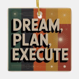 Dream, Plan, Execute Julgransprydnad Keramik