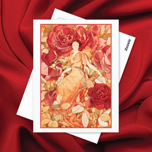 Dream Ro Red Flower Fairy Vykort