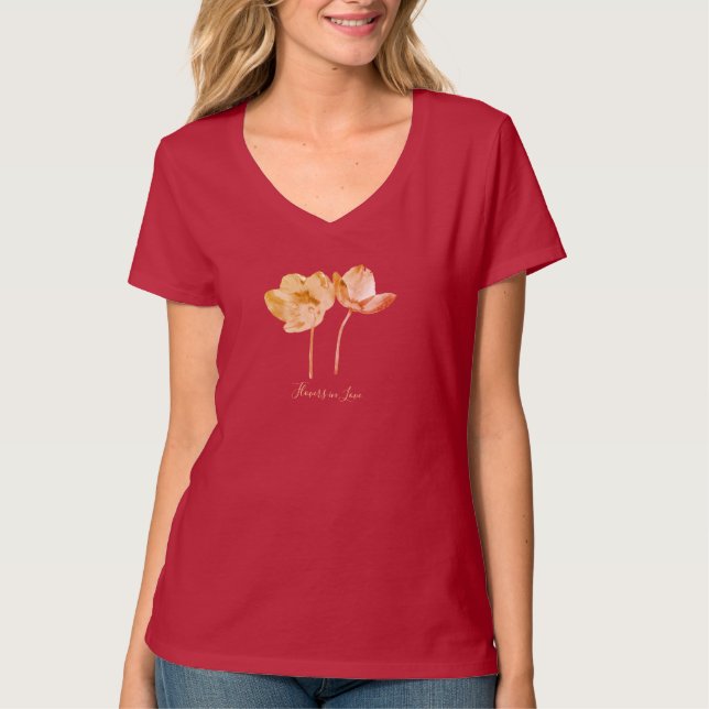 Dream Romantic Flowers - Elegant Fantasy Nature T Shirt (Framsida)