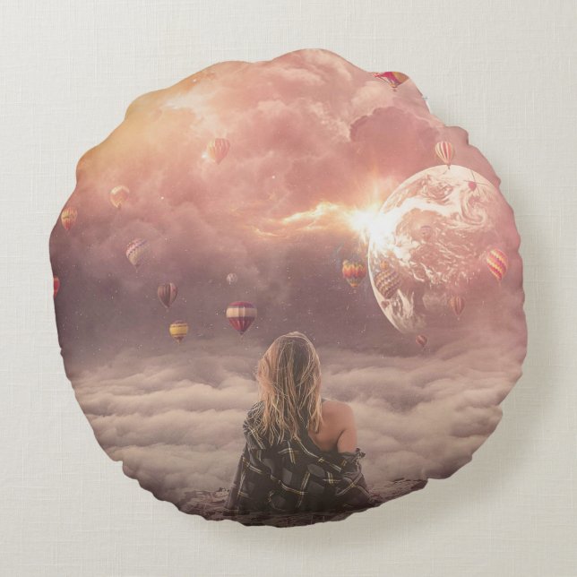 Dream Round Pillow Rund Kudde (Baksidan)