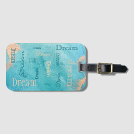 Dream Script Turcos Guld Watercolor Bagagebricka
