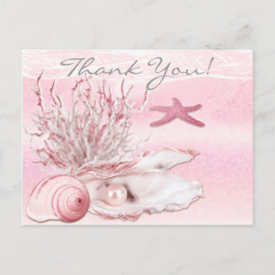 Dream Shore Beach Carnation Rosa Tack Vykort