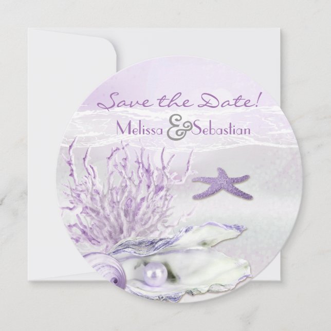 Dream Shore Beach Orchid Bröllop spara datum Datumet (Framsida)