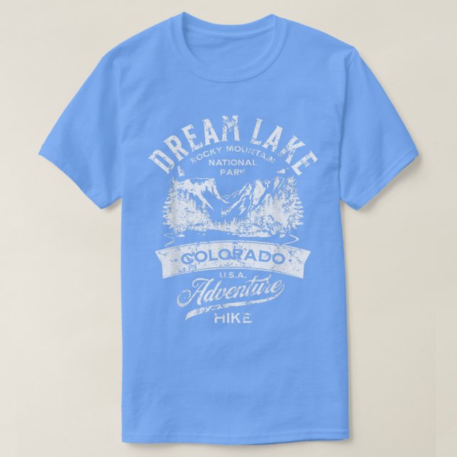 Dream Sjö Rocky Mountain National Park Distress T Shirt (Design framsida)