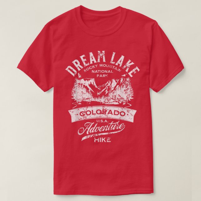 Dream Sjö Rocky Mountain National Park Distress T Shirt (Design framsida)