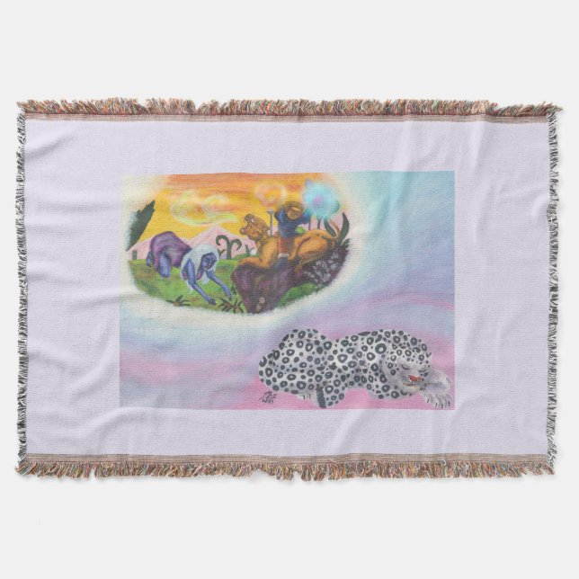 Dream Snowleopard Eros rides Lioness Lejon Princes Filt (Framsidan)