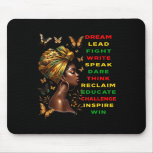 Dream som Black Woman Martin Black History Månad Musmatta