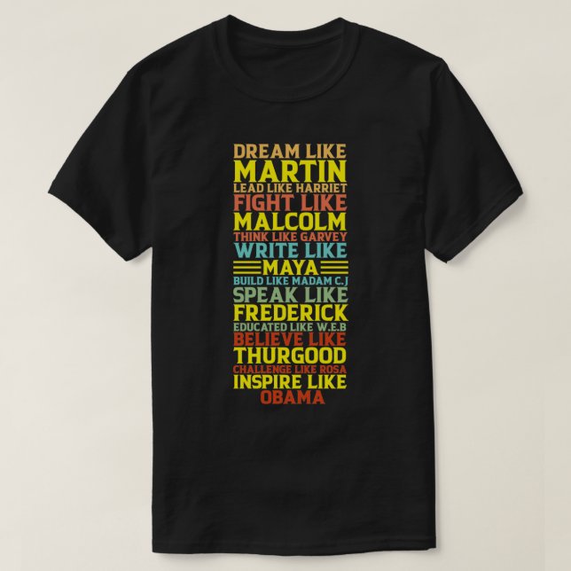 Dream som Martin Inspirational Black History Infl T Shirt (Design framsida)