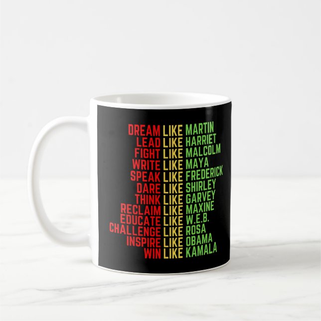 Dream som Martin Manar Women Boys Girls Black Hist Kaffemugg (Vänster)