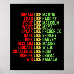 Dream som Martin Manar Women Boys Girls Black Hist Poster