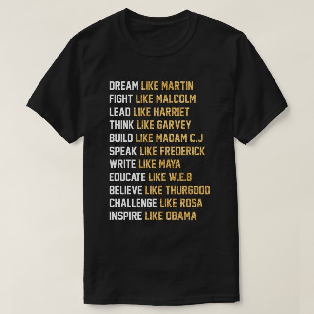 Dream som Martin - slåss som Malcolm T Shirt (Design framsida)