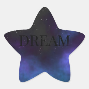 Dream Space Nebula Large Clock Stjärnformat Klistermärke