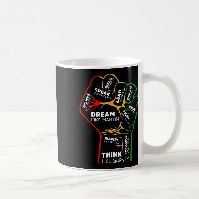 Dream Tänka talar svart historik Månad - stark Kaffemugg (Höger)