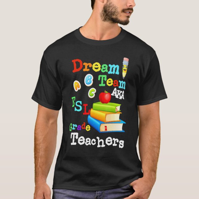 Dream Team Aka Esl-lärare Cute Crayon Educators T Shirt (Framsida)