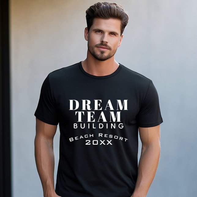 Dream Team Byggnad Black and White Employee T Shirt (Skapare uppladdad)