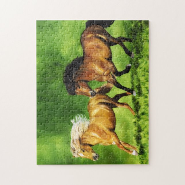 Dream Team Islands Horse som springer på bete Pussel (Vertikal)