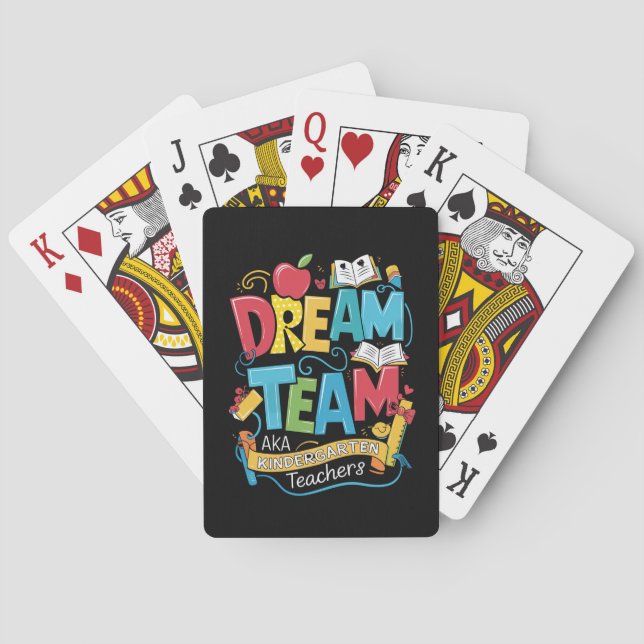 Dream Team Kindergarten Teacher Back to school Casinokort (Baksidan)