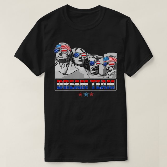 Dream Team Mount Rushmore-talmännen 4 juli P T Shirt (Design framsida)