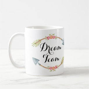 'Dream Team' vattenfärgsstampilar Kaffemugg