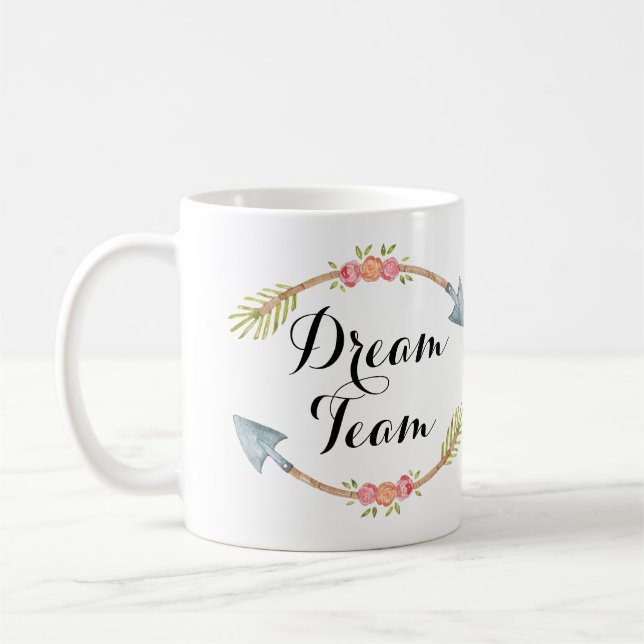 'Dream Team' vattenfärgsstampilar Kaffemugg (Vänster)